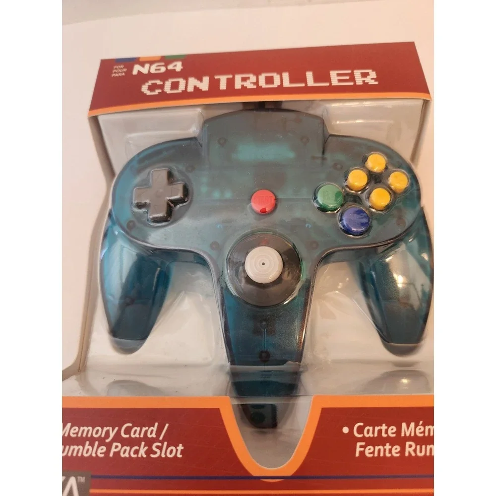 New Cirka Nintendo N64 Replacement Controller - Clear Teal Turquoise Ice Blue